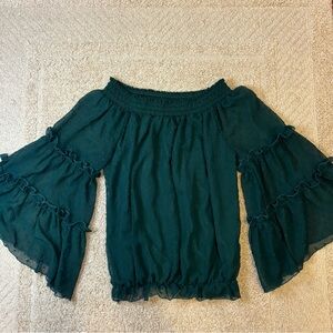 Elegant Green Off-Shoulder Women's Top